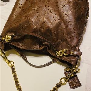 Coach classic leather bag with double straps
